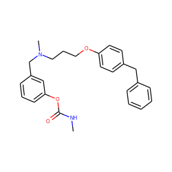 CNC(=O)Oc1cccc(CN(C)CCCOc2ccc(Cc3ccccc3)cc2)c1 ZINC000049051669