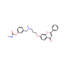 CNC(=O)Oc1cccc(CN(C)CCCOc2ccc3c(=O)cc(-c4ccccc4)oc3c2)c1 ZINC000013781333