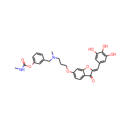 CNC(=O)Oc1cccc(CN(C)CCCOc2ccc3c(c2)O/C(=C\c2cc(O)c(O)c(O)c2)C3=O)c1 ZINC000049045542