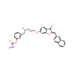 CNC(=O)Oc1cccc(CN(C)CCCOc2ccc3c(c2)O/C(=C\c2ccc4ccccc4c2)C3=O)c1 ZINC000013646417