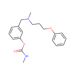 CNC(=O)Oc1cccc(CN(C)CCCOc2ccccc2)c1 ZINC000013864712