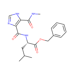 CNC(=O)c1[nH]cnc1C(=O)N[C@@H](CC(C)C)C(=O)OCc1ccccc1 ZINC000013657045