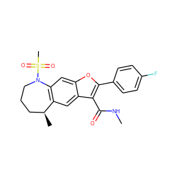 CNC(=O)c1c(-c2ccc(F)cc2)oc2cc3c(cc12)[C@@H](C)CCCN3S(C)(=O)=O ZINC000149553849