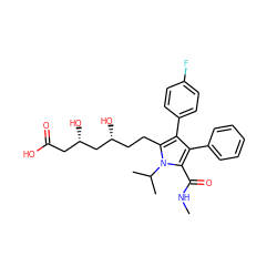 CNC(=O)c1c(-c2ccccc2)c(-c2ccc(F)cc2)c(CC[C@@H](O)C[C@@H](O)CC(=O)O)n1C(C)C ZINC000028951320