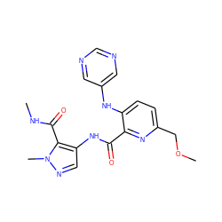 CNC(=O)c1c(NC(=O)c2nc(COC)ccc2Nc2cncnc2)cnn1C ZINC000169701812