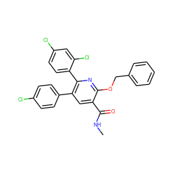 CNC(=O)c1cc(-c2ccc(Cl)cc2)c(-c2ccc(Cl)cc2Cl)nc1OCc1ccccc1 ZINC000028340524