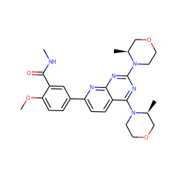 CNC(=O)c1cc(-c2ccc3c(N4CCOC[C@@H]4C)nc(N4CCOC[C@@H]4C)nc3n2)ccc1OC ZINC000059257873