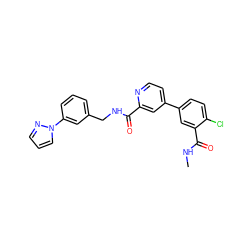 CNC(=O)c1cc(-c2ccnc(C(=O)NCc3cccc(-n4cccn4)c3)c2)ccc1Cl ZINC000231225860