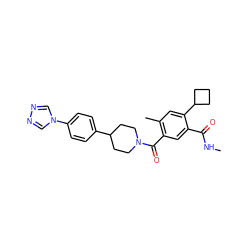 CNC(=O)c1cc(C(=O)N2CCC(c3ccc(-n4cnnc4)cc3)CC2)c(C)cc1C1CCC1 ZINC000141846733