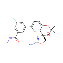 CNC(=O)c1cc(F)cc(-c2ccc3c(c2)[C@]2(COC(N)=N2)C2(COC2)C(C)(C)O3)c1 ZINC000149219454