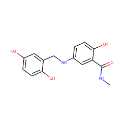 CNC(=O)c1cc(NCc2cc(O)ccc2O)ccc1O ZINC000027199809