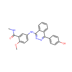 CNC(=O)c1cc(Nc2nnc(-c3ccc(O)cc3)c3ccccc23)ccc1OC ZINC000018324327