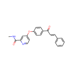 CNC(=O)c1cc(Oc2ccc(C(=O)/C=C/c3ccccc3)cc2)ccn1 ZINC001772570169