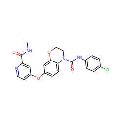 CNC(=O)c1cc(Oc2ccc3c(c2)OCCN3C(=O)Nc2ccc(Cl)cc2)ccn1 ZINC000029134140