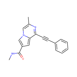 CNC(=O)c1cc2c(C#Cc3ccccc3)nc(C)cn2c1 ZINC000029125766