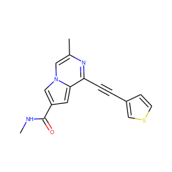 CNC(=O)c1cc2c(C#Cc3ccsc3)nc(C)cn2c1 ZINC000029125211