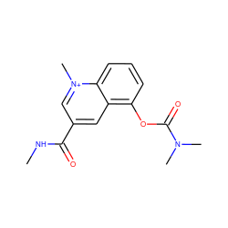 CNC(=O)c1cc2c(OC(=O)N(C)C)cccc2[n+](C)c1 ZINC000144169402