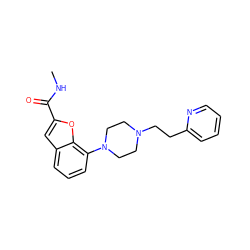 CNC(=O)c1cc2cccc(N3CCN(CCc4ccccn4)CC3)c2o1 ZINC000114868990