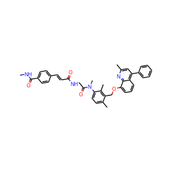 CNC(=O)c1ccc(/C=C/C(=O)NCC(=O)N(C)c2ccc(C)c(COc3cccc4c(-c5ccccc5)cc(C)nc34)c2C)cc1 ZINC000029388602