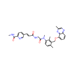 CNC(=O)c1ccc(/C=C/C(=O)NCC(=O)N(C)c2ccc(C)c(COc3cccc4ncc(C)nc34)c2C)cn1 ZINC000027405938