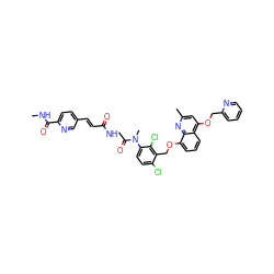 CNC(=O)c1ccc(/C=C/C(=O)NCC(=O)N(C)c2ccc(Cl)c(COc3cccc4c(OCc5ccccn5)cc(C)nc34)c2Cl)cn1 ZINC000026717042