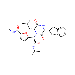 CNC(=O)c1ccc([C@H](C(=O)NC(C)C)N2C(=O)[C@@H](C3Cc4ccccc4C3)NC(=O)[C@H]2CC(C)C)o1 ZINC000029130617