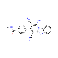 CNC(=O)c1ccc(-c2c(C#N)c(N)n3c(nc4ccccc43)c2C#N)cc1 ZINC000072175385