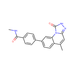 CNC(=O)c1ccc(-c2ccc3c(C)cc4n[nH]c(=O)n4c3c2)cc1 ZINC000058592805