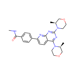 CNC(=O)c1ccc(-c2ccc3c(N4CCOC[C@@H]4C)nc(N4CCOC[C@@H]4C)nc3n2)cc1 ZINC000169202964