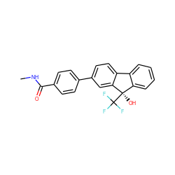 CNC(=O)c1ccc(-c2ccc3c(c2)[C@](O)(C(F)(F)F)c2ccccc2-3)cc1 ZINC000143267651