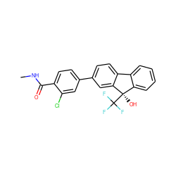 CNC(=O)c1ccc(-c2ccc3c(c2)[C@](O)(C(F)(F)F)c2ccccc2-3)cc1Cl ZINC000144763691