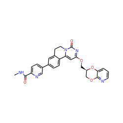 CNC(=O)c1ccc(-c2ccc3c(c2)CCn2c-3cc(OC[C@@H]3COc4ncccc4O3)nc2=O)cn1 ZINC000220202736