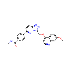 CNC(=O)c1ccc(-c2ccc3nnc(COc4ccnc5cc(OC)ccc45)n3n2)cc1 ZINC000062154034