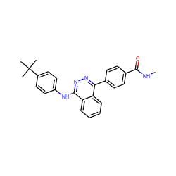 CNC(=O)c1ccc(-c2nnc(Nc3ccc(C(C)(C)C)cc3)c3ccccc23)cc1 ZINC000028524940