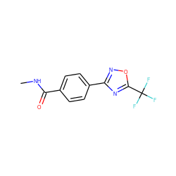 CNC(=O)c1ccc(-c2noc(C(F)(F)F)n2)cc1 ZINC000095952877