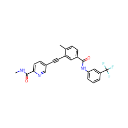 CNC(=O)c1ccc(C#Cc2cc(C(=O)Nc3cccc(C(F)(F)F)c3)ccc2C)cn1 ZINC000014957183