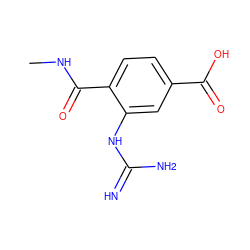 CNC(=O)c1ccc(C(=O)O)cc1NC(=N)N ZINC000003591737