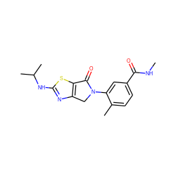 CNC(=O)c1ccc(C)c(N2Cc3nc(NC(C)C)sc3C2=O)c1 ZINC000029041439