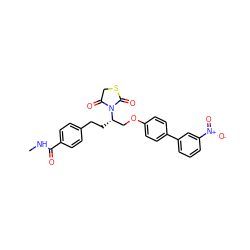 CNC(=O)c1ccc(CC[C@@H](COc2ccc(-c3cccc([N+](=O)[O-])c3)cc2)N2C(=O)CSC2=O)cc1 ZINC000013587509