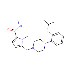 CNC(=O)c1ccc(CN2CCN(c3ccccc3OC(C)C)CC2)n1C ZINC000013743846