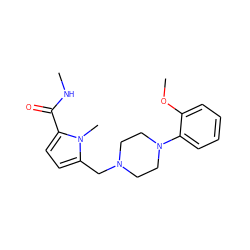 CNC(=O)c1ccc(CN2CCN(c3ccccc3OC)CC2)n1C ZINC000013743845