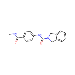 CNC(=O)c1ccc(NC(=O)N2Cc3ccccc3C2)cc1 ZINC000106317948