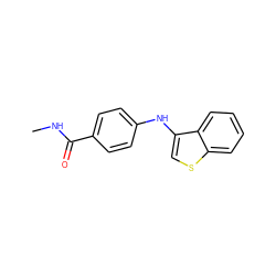 CNC(=O)c1ccc(Nc2csc3ccccc23)cc1 ZINC001174510293