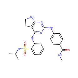 CNC(=O)c1ccc(Nc2nc3c(c(Nc4ccccc4S(=O)(=O)NC(C)C)n2)CCN3)cc1 ZINC000200869987