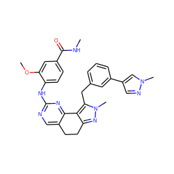 CNC(=O)c1ccc(Nc2ncc3c(n2)-c2c(nn(C)c2Cc2cccc(-c4cnn(C)c4)c2)CC3)c(OC)c1 ZINC000224952430