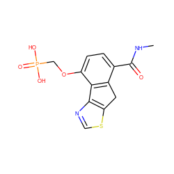 CNC(=O)c1ccc(OCP(=O)(O)O)c2c1Cc1scnc1-2 ZINC000036520721