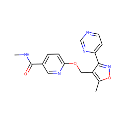 CNC(=O)c1ccc(OCc2c(-c3ccncn3)noc2C)nc1 ZINC000143149933