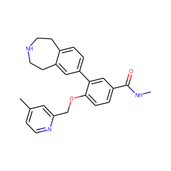 CNC(=O)c1ccc(OCc2cc(C)ccn2)c(-c2ccc3c(c2)CCNCC3)c1 ZINC000205444269