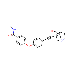 CNC(=O)c1ccc(Oc2ccc(C#C[C@]3(O)CN4CCC3CC4)cc2)cc1 ZINC000073220514