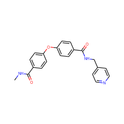 CNC(=O)c1ccc(Oc2ccc(C(=O)NCc3ccncc3)cc2)cc1 ZINC000072173198